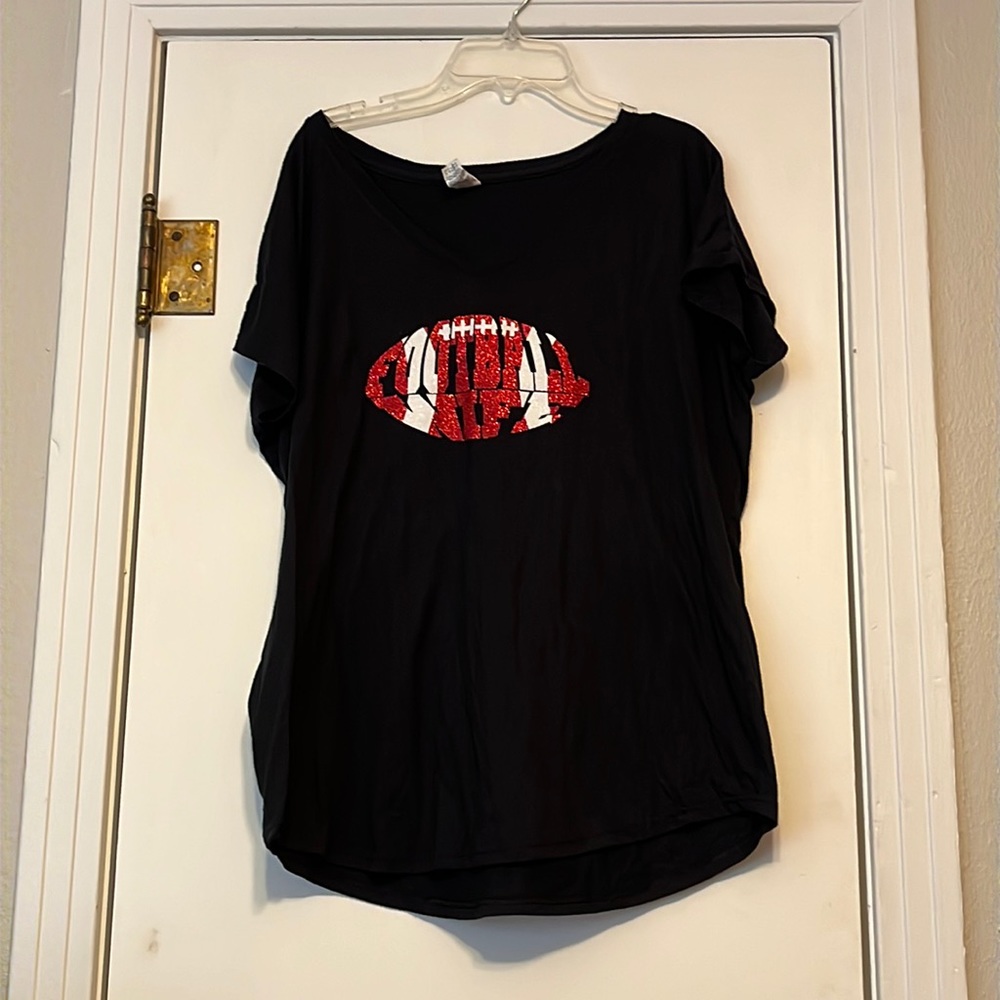 Black football wife tee
